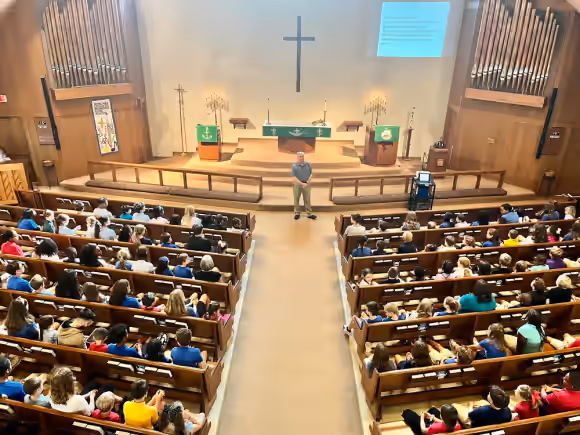 Students gathered for chapel